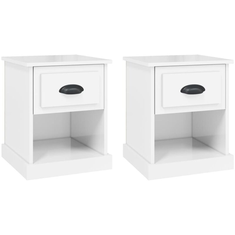 Vidaxl - Tables de chevet 2 pcs blanc brillant 39x39x47,5 cm