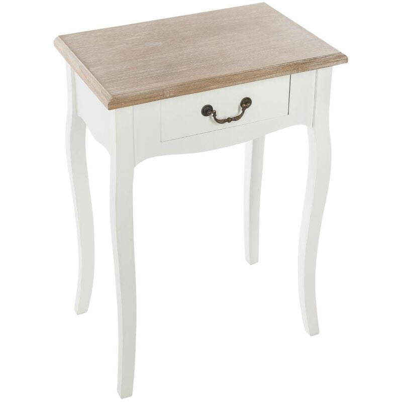 Atmosphera - Table de chevet Chrysa blanc H65,5cm créateur d'intérieur