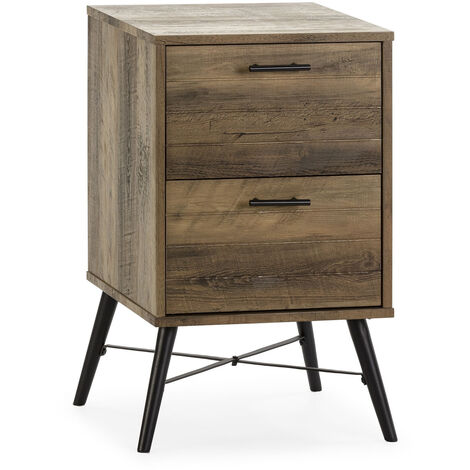 Table de Chevet Clavel 2 Tiroirs Couleur Rustique