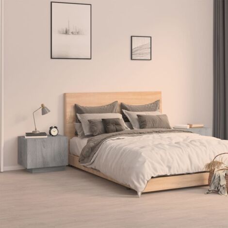 Table de chevet Contemporain  Meuble de chevet Sonoma gris 100x35x40 cm Bois d'ingénierie 57600