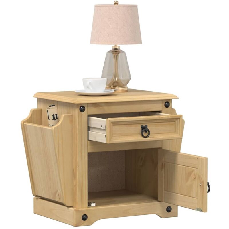Table de chevet Corona 45x35x47,5 cm bois de pin massif