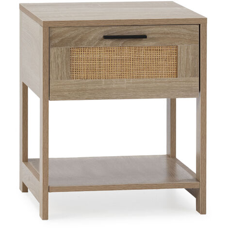 Table de chevet Dalia 1 tiroir couleur chêne, 40 x 40 x 48 cm