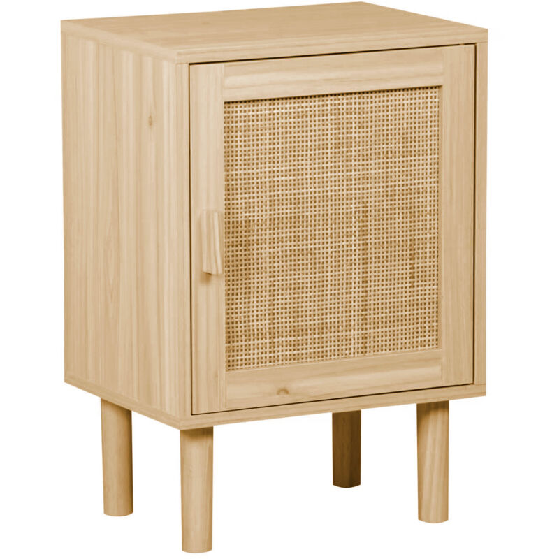 Table de Chevet Décor 40 x 30 Cm Pin/Rotin.
