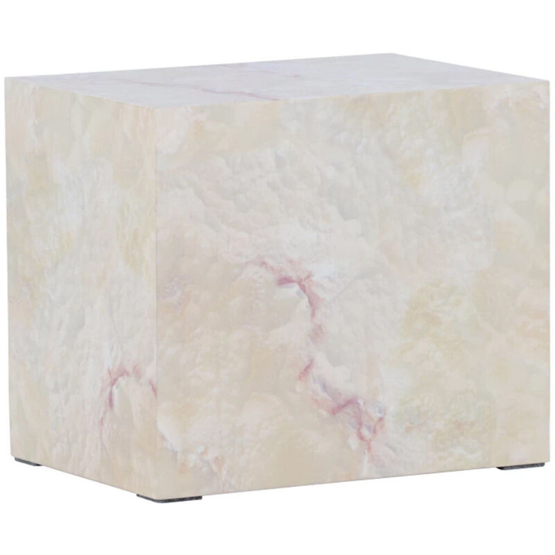 Table de Chevet Effet Pierre "York" 35cm Beige