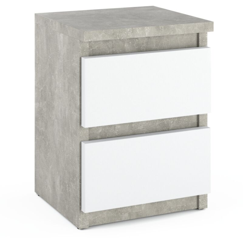 Table de chevet en béton blanc mat, 30 CM, meuble de chambre à coucher Nakastlik