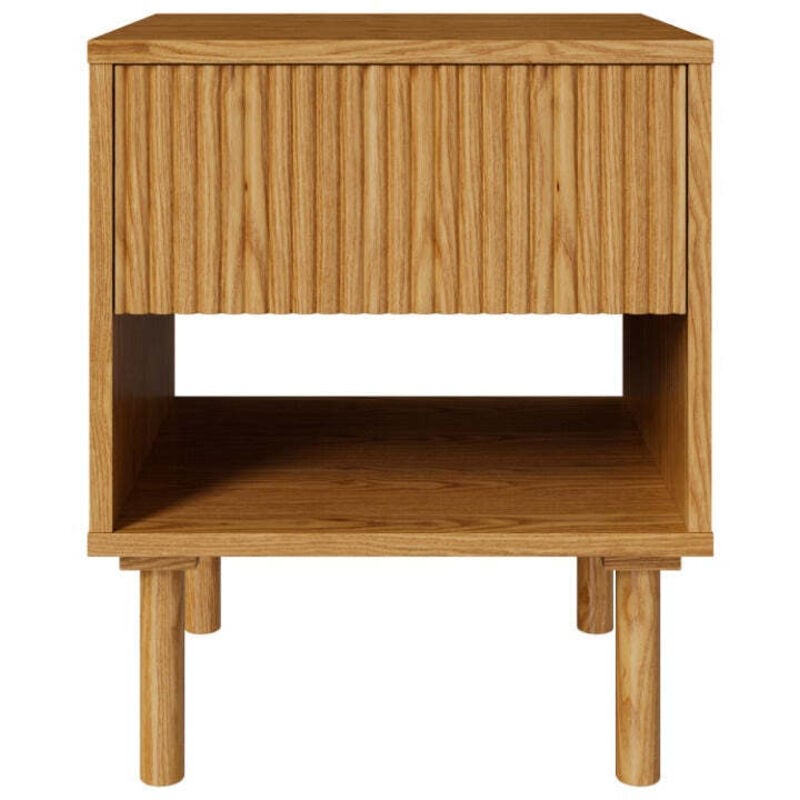 Table de chevet en bois d'hévéa massif 1 tiroir - inès