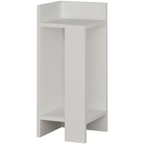 Table de chevet en bois "Elos Left" - 25 x 27 x 60 cm - Blanc
