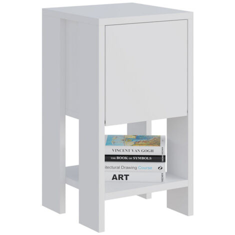 Table de chevet en bois "Ema" 30 x 30 x 55 cm - Blanc