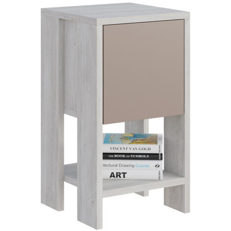 Table de chevet en bois "Ema" 30 x 30 x 55 cm - Blanc