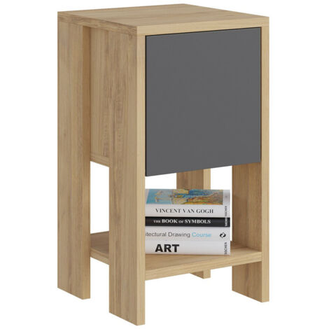 Table de chevet en bois "Ema" 30 x 30 x 55 cm - Chêne