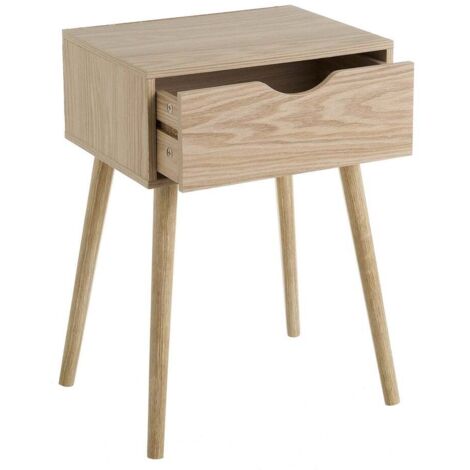 Table de Chevet en Bois MDF 1 Tiroir