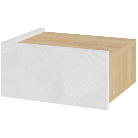 Table de chevet en bois "Onda" - 38 x 31 x 18 cm - Blanc