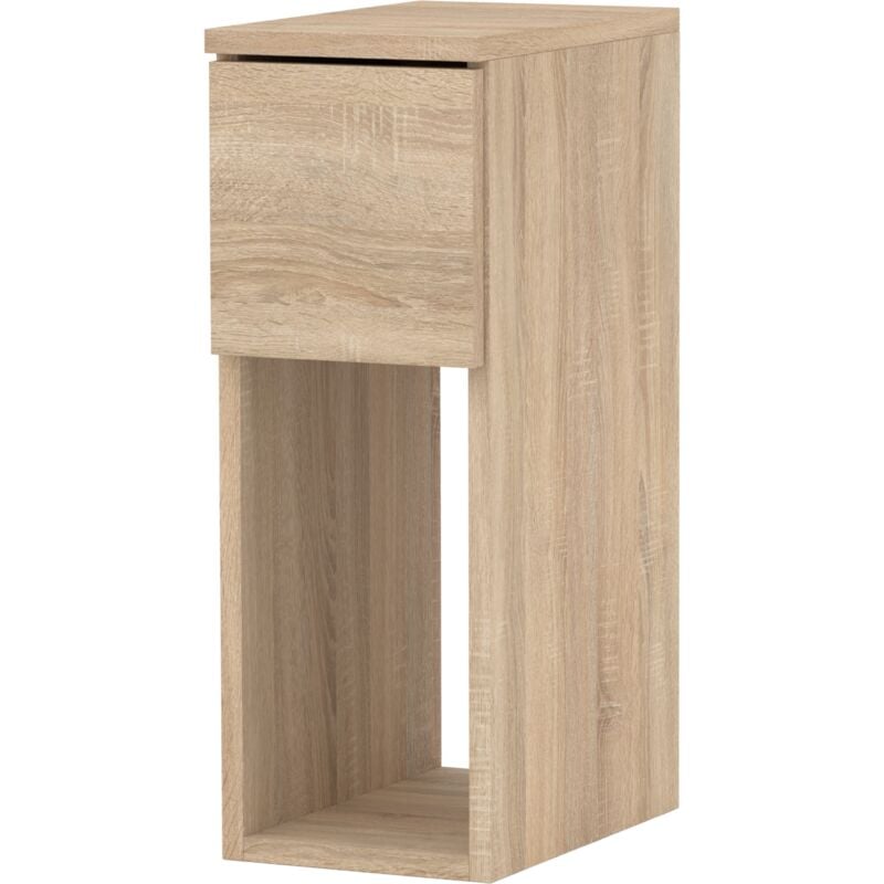 Table De Chevet En Chêne Sonoma, Table De Chevet Étroite 20 Cm Avec 1 Tiroir Pour Chambre