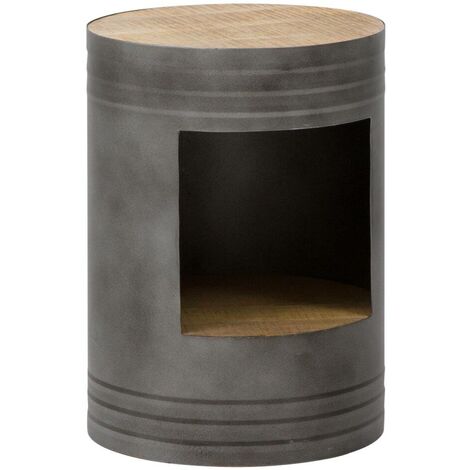 Table de chevet en métal gris Locker