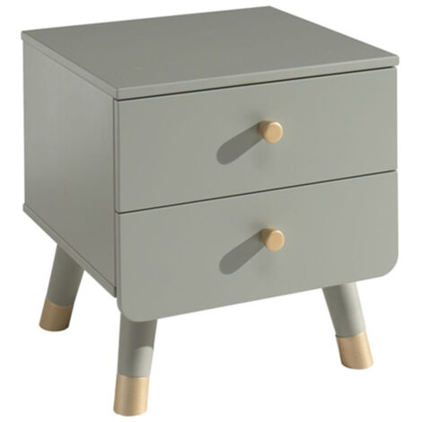 Table de Chevet Enfant 2 Tiroirs "Billy" 43cm Vert