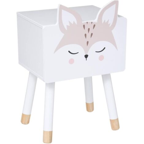 Table de chevet enfant Fox – Blanche – Bois