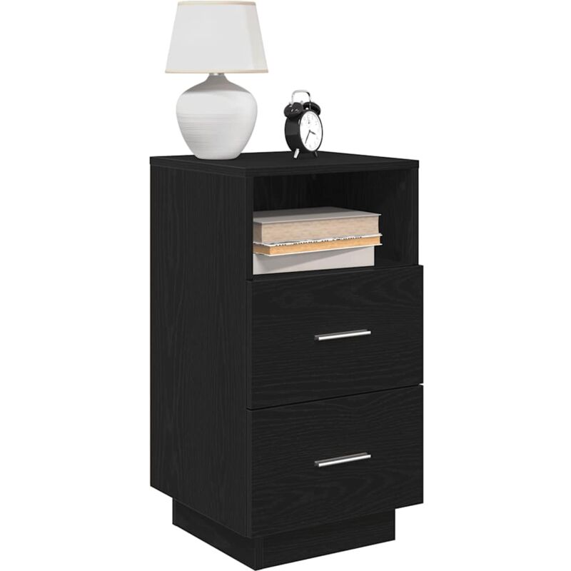 Tables de chevet 2 pcs avec 2 tiroirs noir 36x36x68 cm - Vidaxl