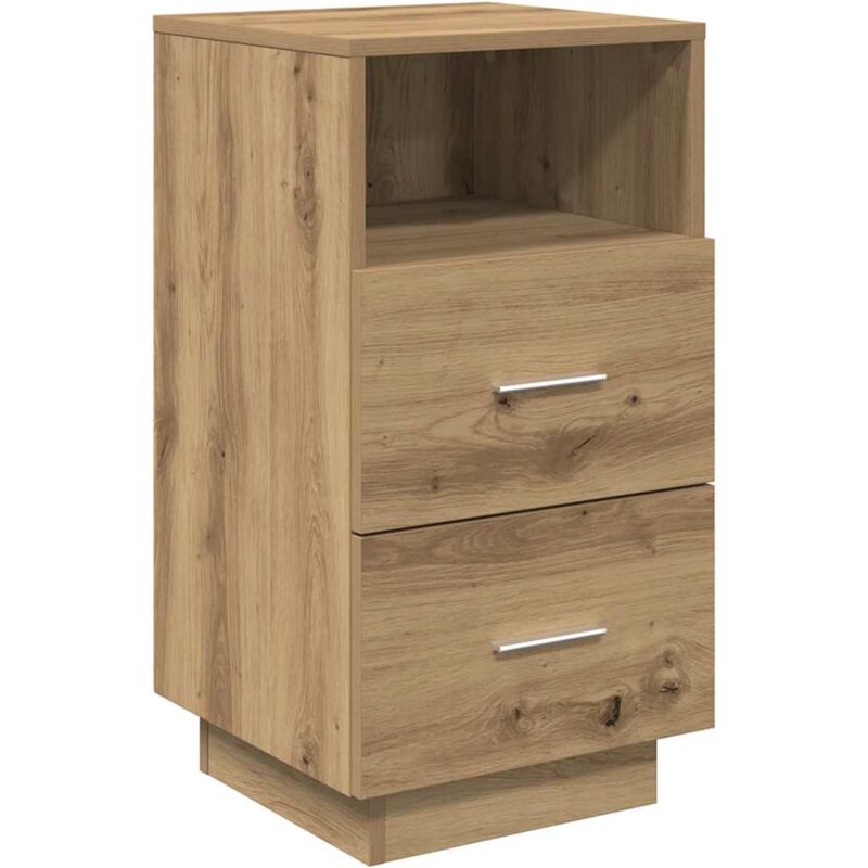 Table de chevet avec 2 tiroirs chêne artisanal 36x36x68 cm Vidaxl
