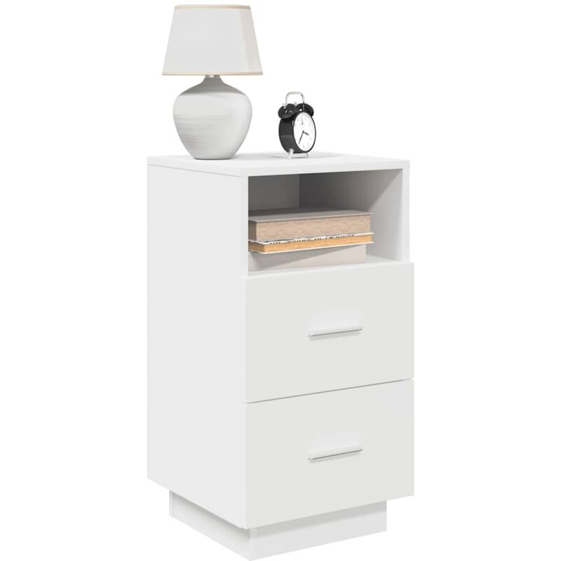 Tables de chevet 2 pcs avec 2 tiroirs blanc 36x36x68 cm Vidaxl