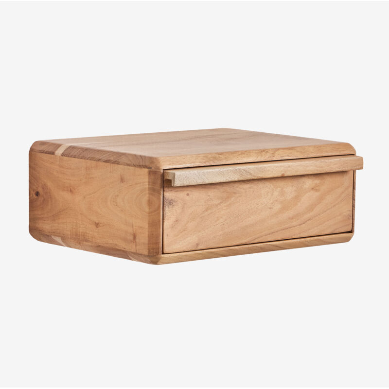 Sklum - Table de chevet flottante 40x30 cm en bois d'acacia Nordilan
