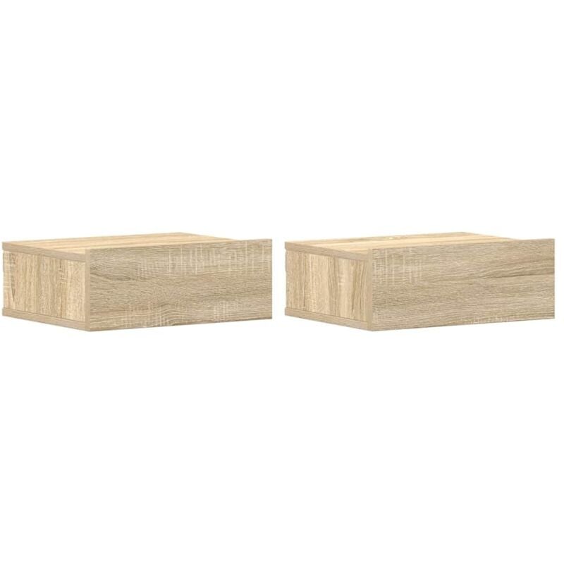 Tables de chevet flottantes 2 pcs Chêne sonoma Bois ingénierie Vidaxl