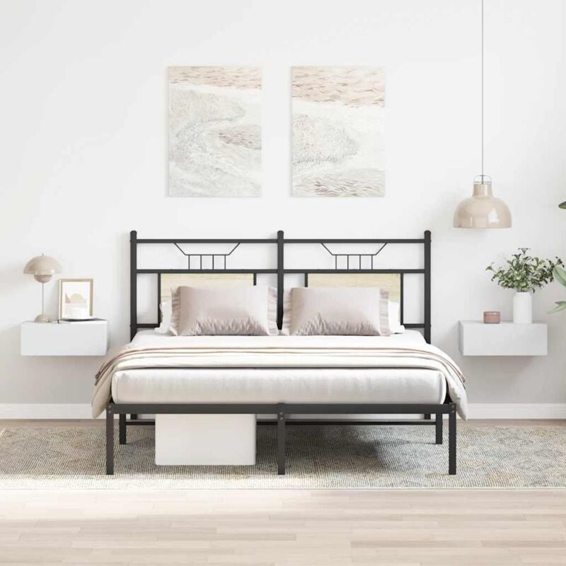 Tables de chevet flottantes 2 pcs Blanc bois d’ingénierie vidaXL