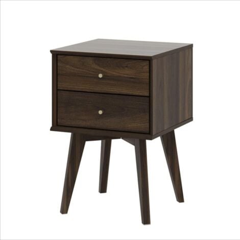 Table de Chevet Galano Abby - L 39.5 x I 39.5 x H 59cm, Pour chambre - Couleur Marron