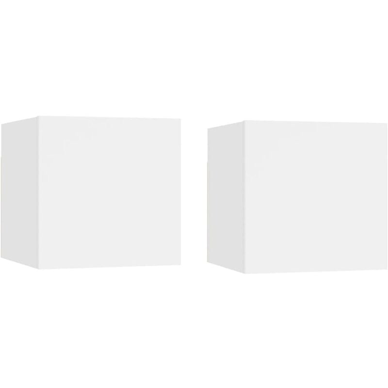 Définissez 2 tables de chevet avec un design moderne et unique avec porte disponible en différentes couleurs Couleur : Blanc