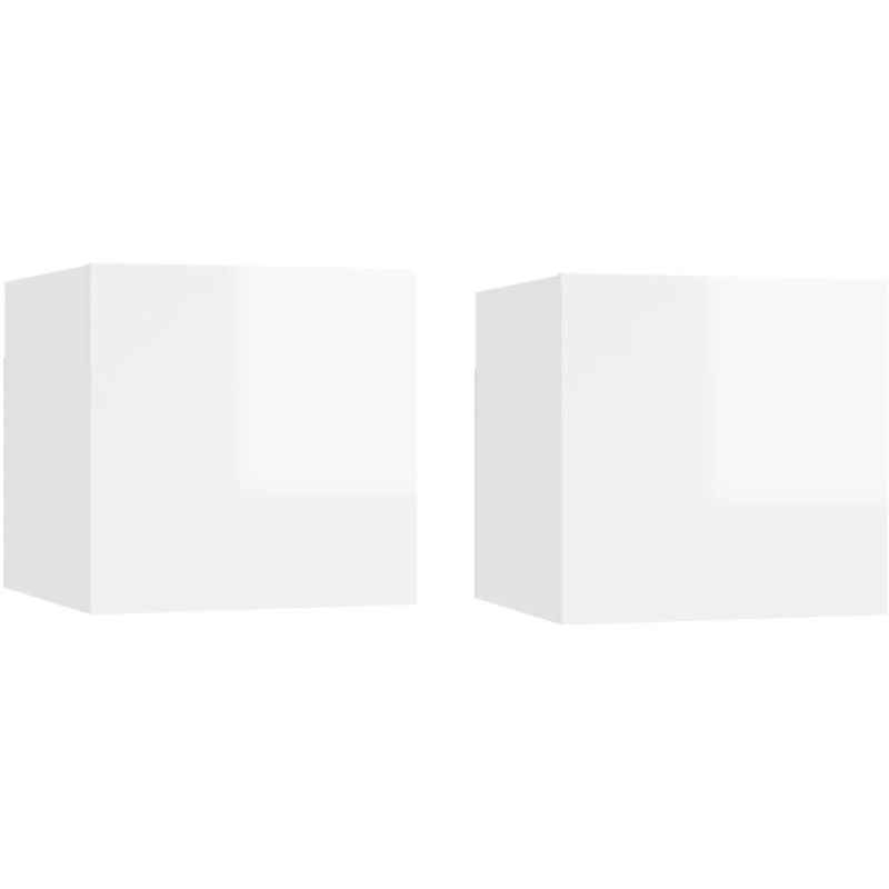 Définissez 2 tables de chevet avec un design moderne et unique avec porte disponible en différentes couleurs Couleur : Blanc brillant