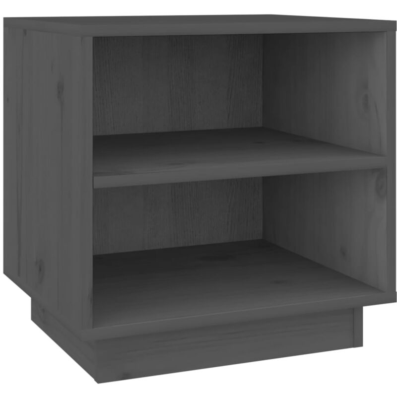 Vidaxl - Table de chevet Gris 40x34x40 cm Bois de pin solide