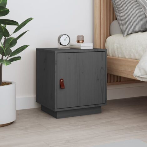 Table de chevet Gris 40x34x45 cm Bois de pin massif vidaXL