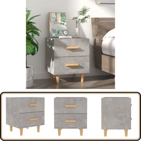 Table de chevet Gris béton 40x35x47,5 cm - Table De Chevet - Meuble De Chambre - Table Nuit - Design Scandinave - Bois D'ingénierie