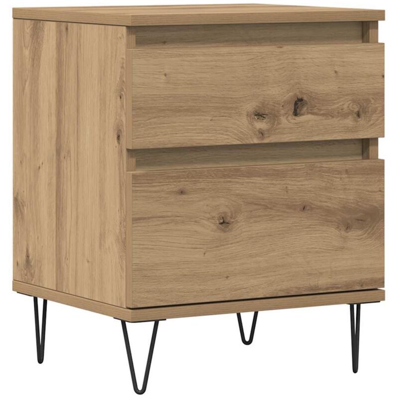 Table de chevet chêne artisanal 40x35x50 cm bois d'ingénierie Vidaxl