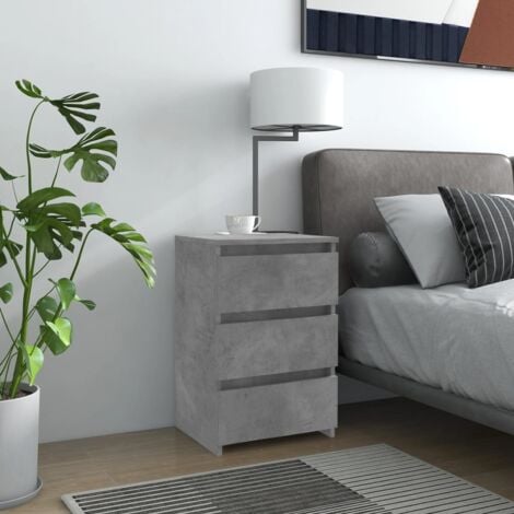 Table de chevet Gris béton 40x35x62,5 cm Aggloméré vidaXL