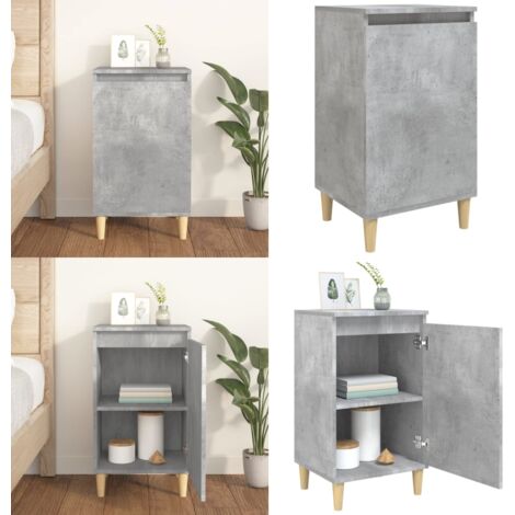 Table de chevet gris béton 40x35x70 cm bois d'ingénierie - Table De Chevet - Meuble De Chambre - Commode - Armoire Latérale - Mobilier Moderne - Home & Living