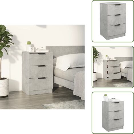 Table de chevet Gris béton 40x36x65 cm - Table De Chevet - Meuble De Chambre - Table Nuit - Commode - Design Moderne
