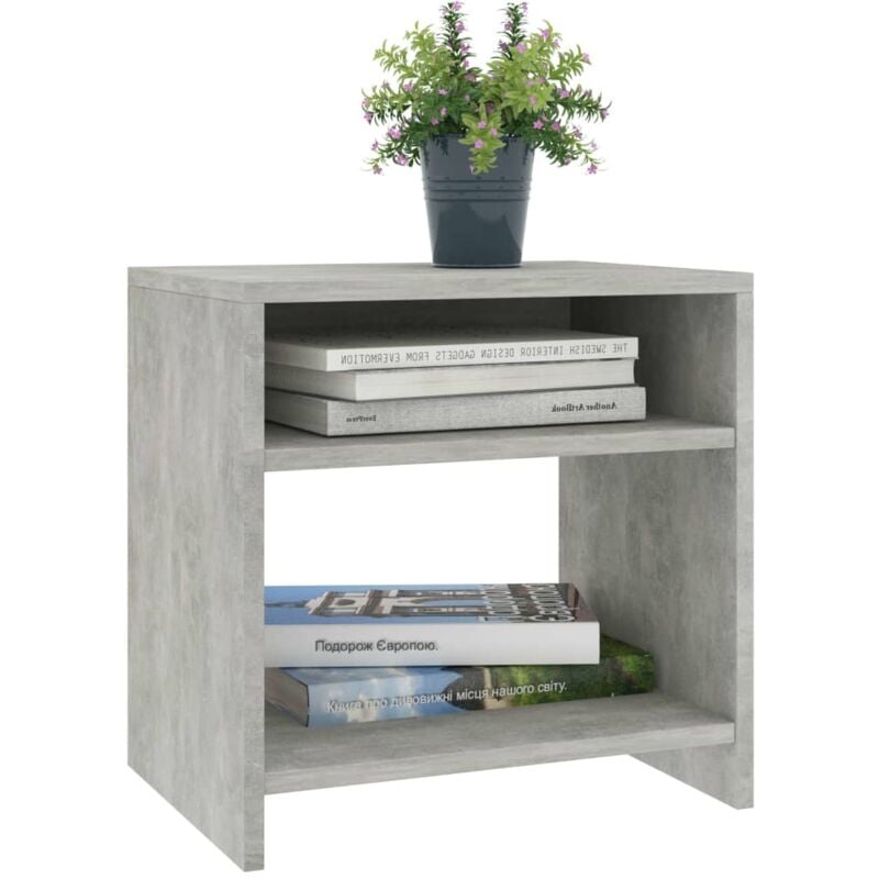Table de chevet Table de nuit Gris béton 40x30x40 cm Bois d'ingénierie