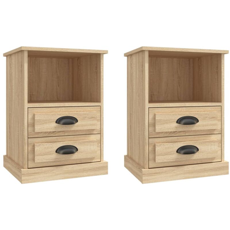 Tables de chevet 2 pcs chêne sonoma 43x36x60 cm vidaXL