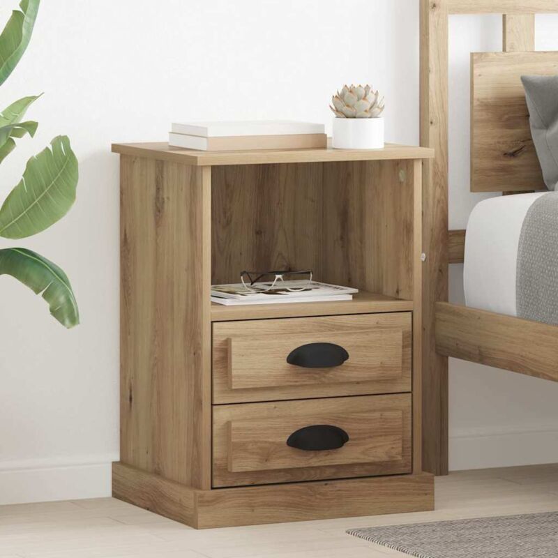 Cabinet de chevet avec tiroir chêne artisanal 43 x 36 x 60 cm vidaXL