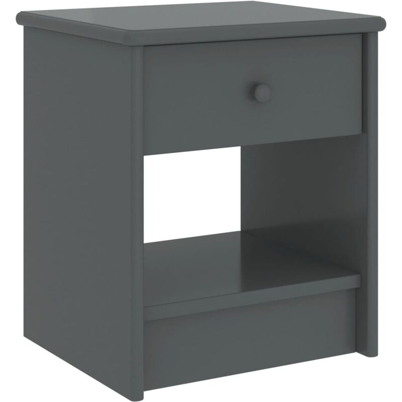 Table de chevet Gris foncé 35x30x40 cm Bois de pin massif Vidaxl