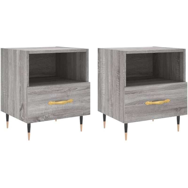 Tables de chevet 2 pcs sonoma gris 40x35x47,5 cm Vidaxl