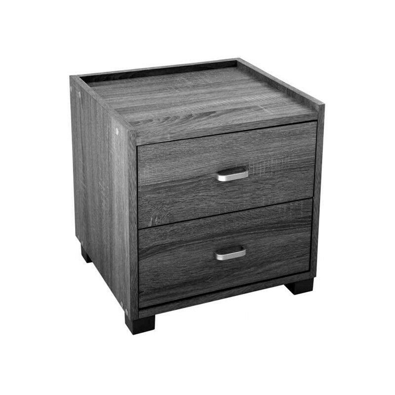 Table de chevet chambre grise en kit avec deux tiroirs cm 43x40x44h