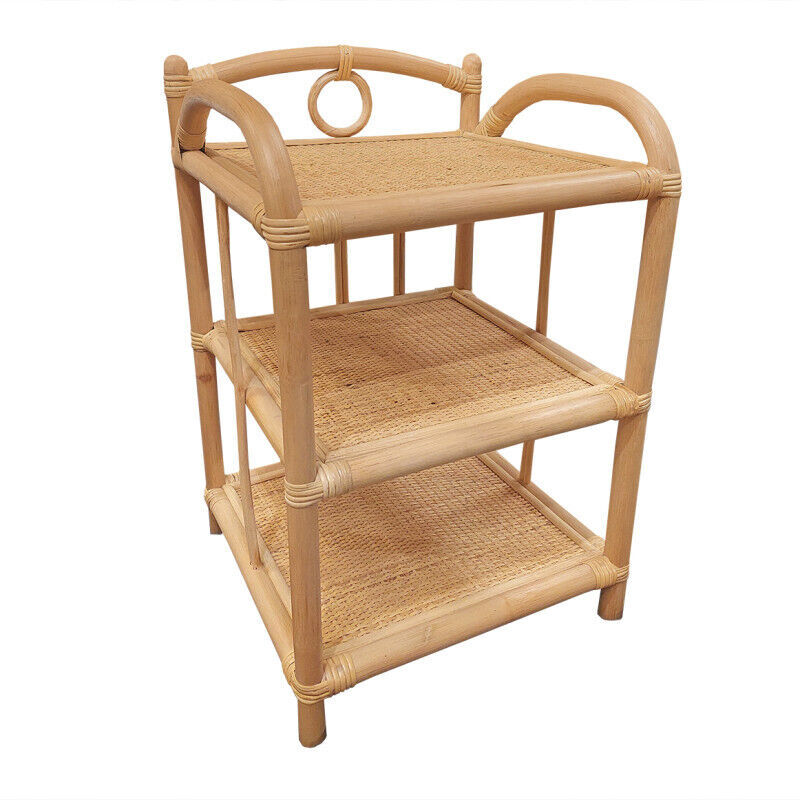 Meubletmoi - Table de chevet h. 55 cm en rotin naturel avec 3 tablettes – hazel