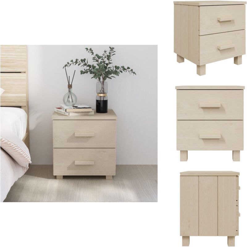 Table de chevet hamar Marron miel 40x35x44,5 cm Bois de pin - Table De Chevet - Meuble De Chambre - Table Nuit - Commode - Rangement