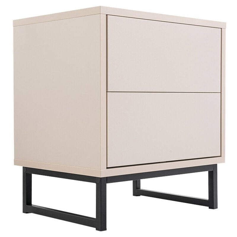 Table de chevet Calcalo 104, Beige, Nombre de tiroirs: 0, Le nombre de portes: 0, 49x43x33cm, Stratifié