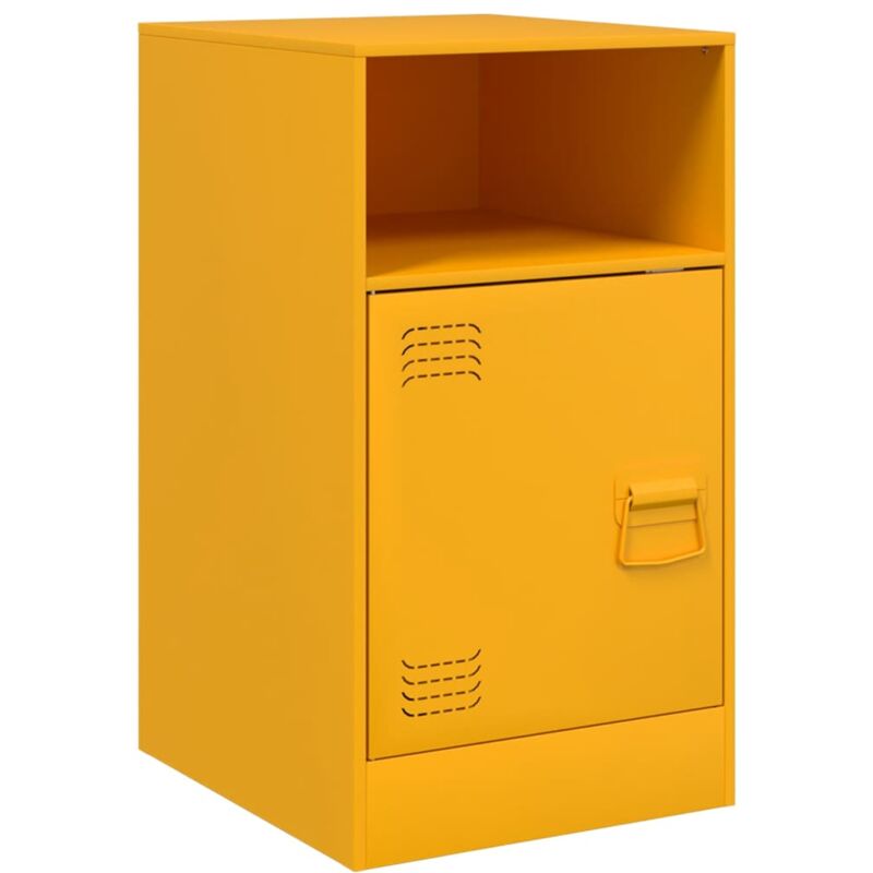 Vidaxl - Table de chevet jaune moutarde 34,5x39x62 cm acier