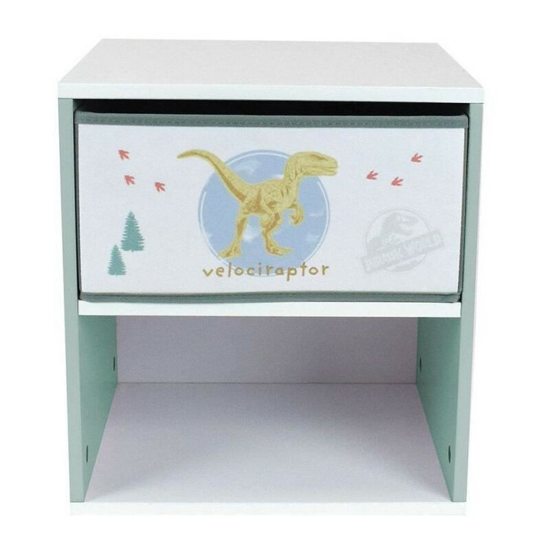Chevet avec tiroir Dinosaures - Jurassic Word - fun house - H.36 x L.33 x P.30 cm