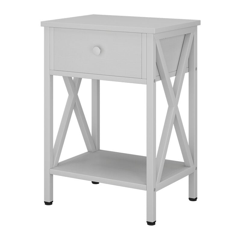 Vicco - Table de chevet Keno, Blanc, 40 x 55 cm avec tiroir