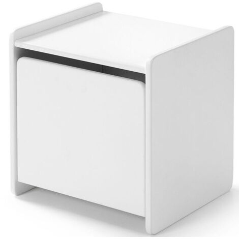 Table de chevet Kiddy avec espace de rangement - blanc