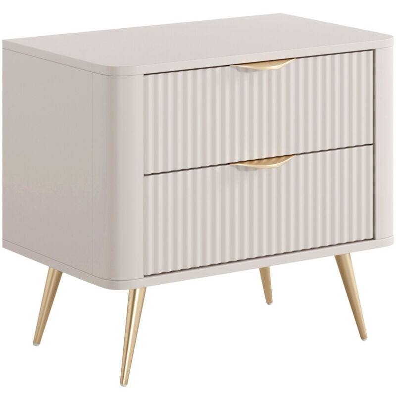 Table de chevet Versoe 106, Beige, Nombre de tiroirs: 0, Le nombre de portes: 0, 56x64x38cm, Stratifié, mdf